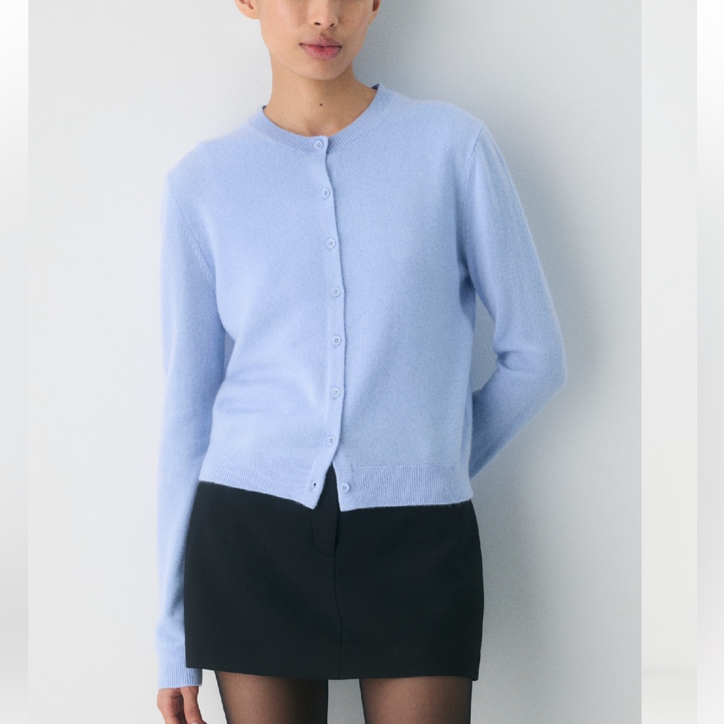 Nwt Aritzia Bare Cashmere Cardigan Dayflower Blue